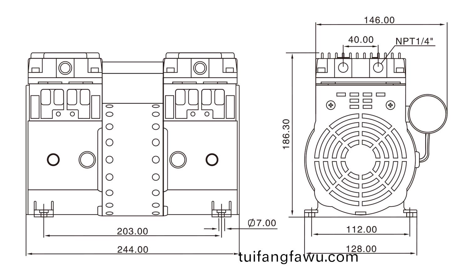 HP-1400H安(an)裝尺(chi)寸圖(tu)